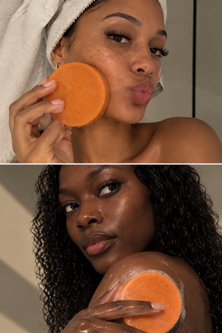 Le Glow Bar Skiva utilisé sur le visage et le corps